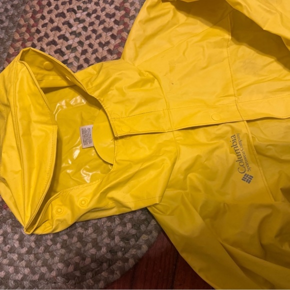 Columbia Kids Bright Yellow Raincoat size medium 10-12 - Picture 4 of 6